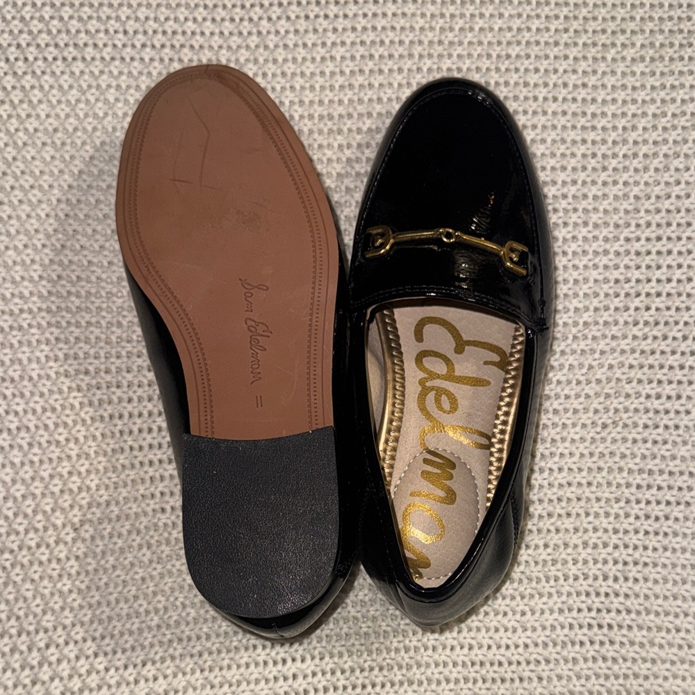 Sam Edelman black Patent Leather Loafers with Gold Detail for girls - Picture 4 of 6